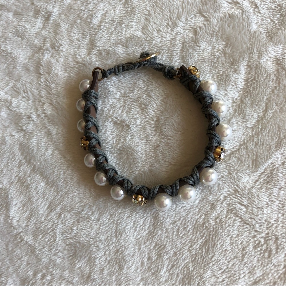 3/$30💚Rhinestone and pearl braid bracelet jewellery